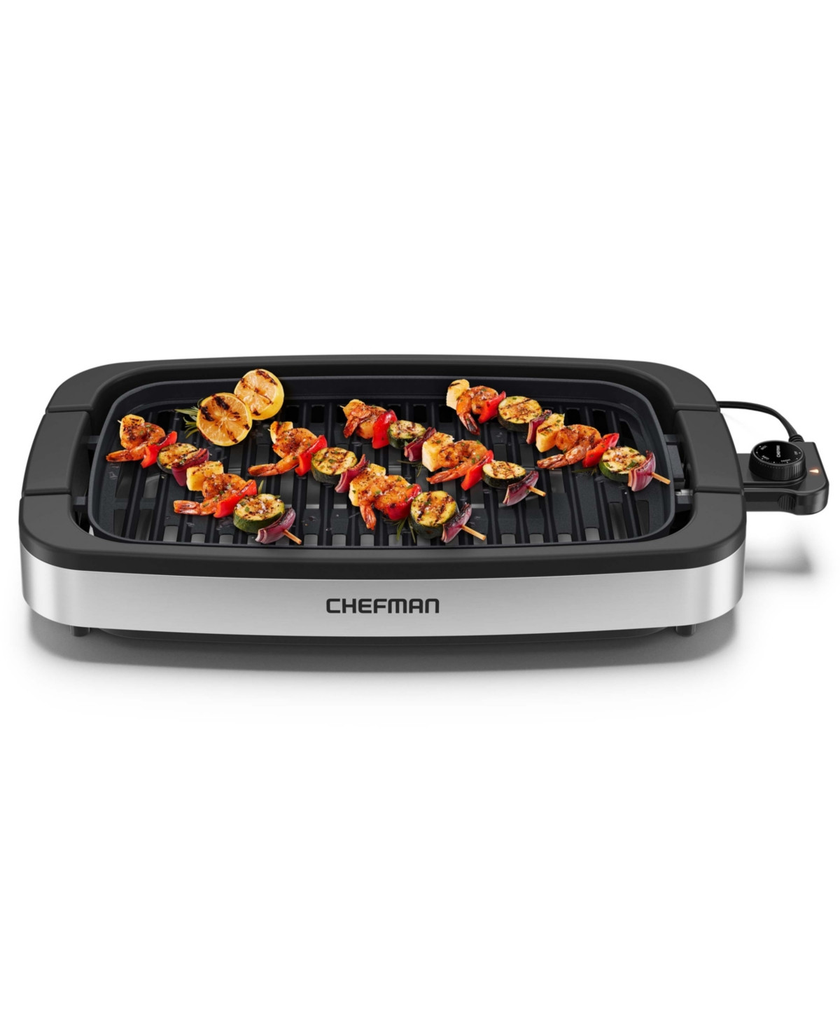 Chefman 4.4lb Smokeless Indoor Electric Grill with Temperature Control - Stainless | Macy's