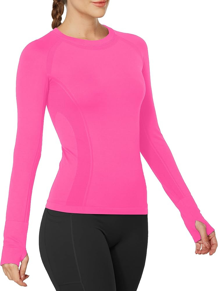 MathCat Workout Shirts for Women Long Sleeve, Workout Tops for Women, Quick Dry Gym Athletic Tops... | Amazon (US)