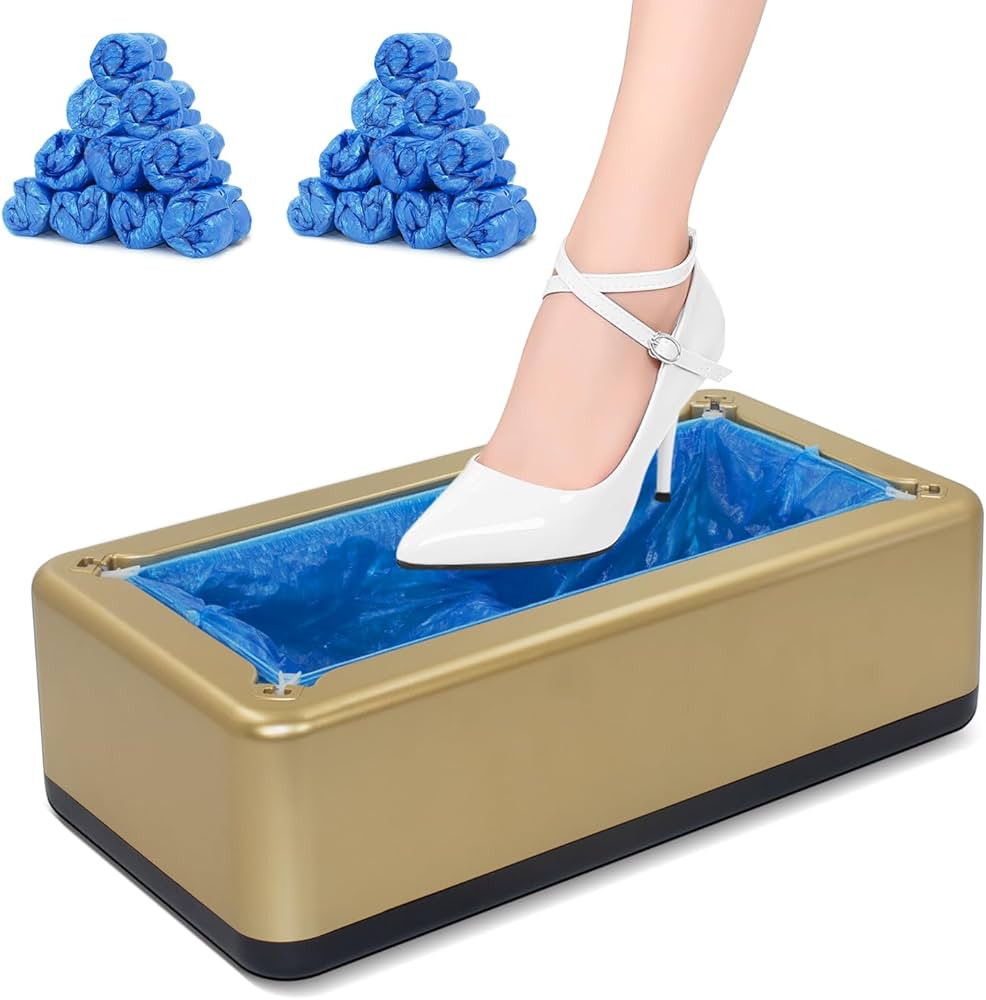 Blemoacha Automatic Shoe Covers Dispenser,200 Pcs Disposable Shoe Cover,Waterproof T Buckle Shoe ... | Amazon (US)