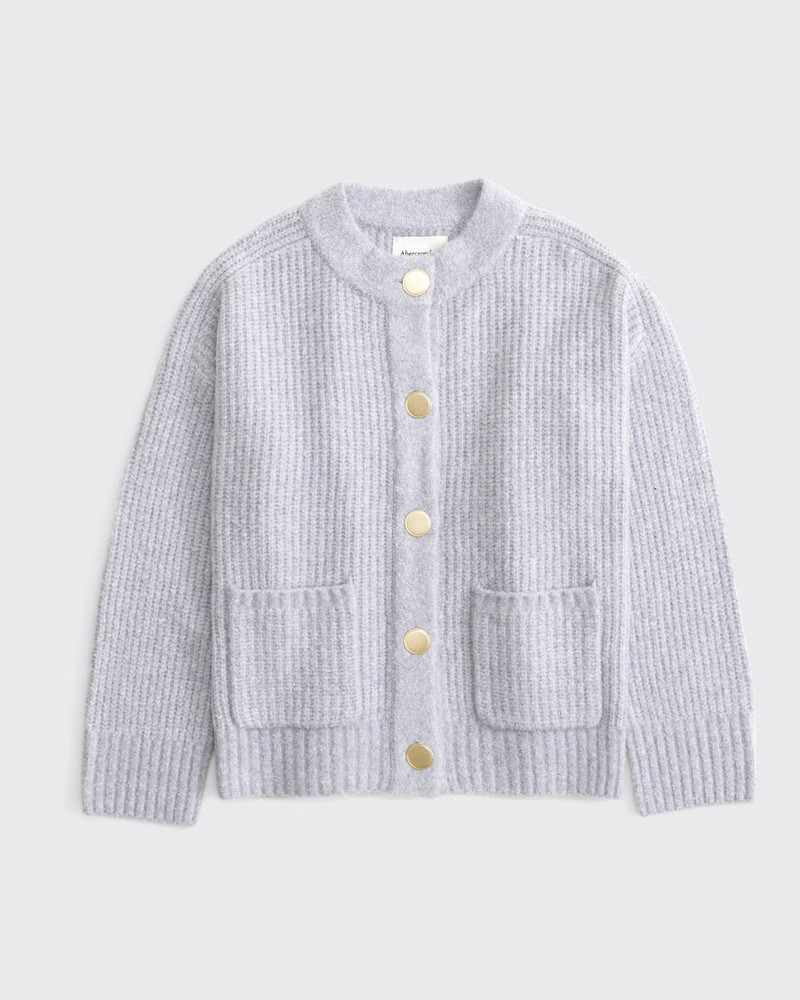 Women's Relaxed Hardware Crew Cardigan | Women's Tops | Abercrombie.com | Abercrombie & Fitch (US)