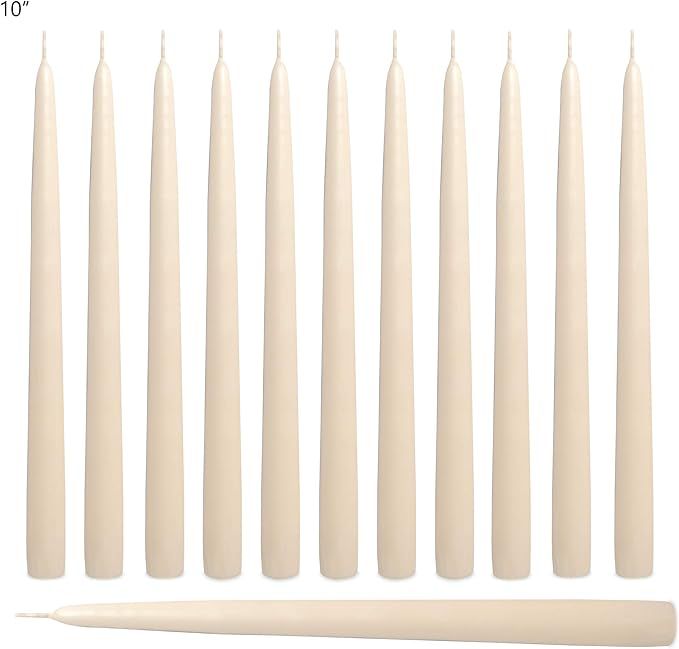Ivory Taper Candles 10 Inches Tall - Elegant - Premium Quality - Dripless Smokeless - Unscented -... | Amazon (US)
