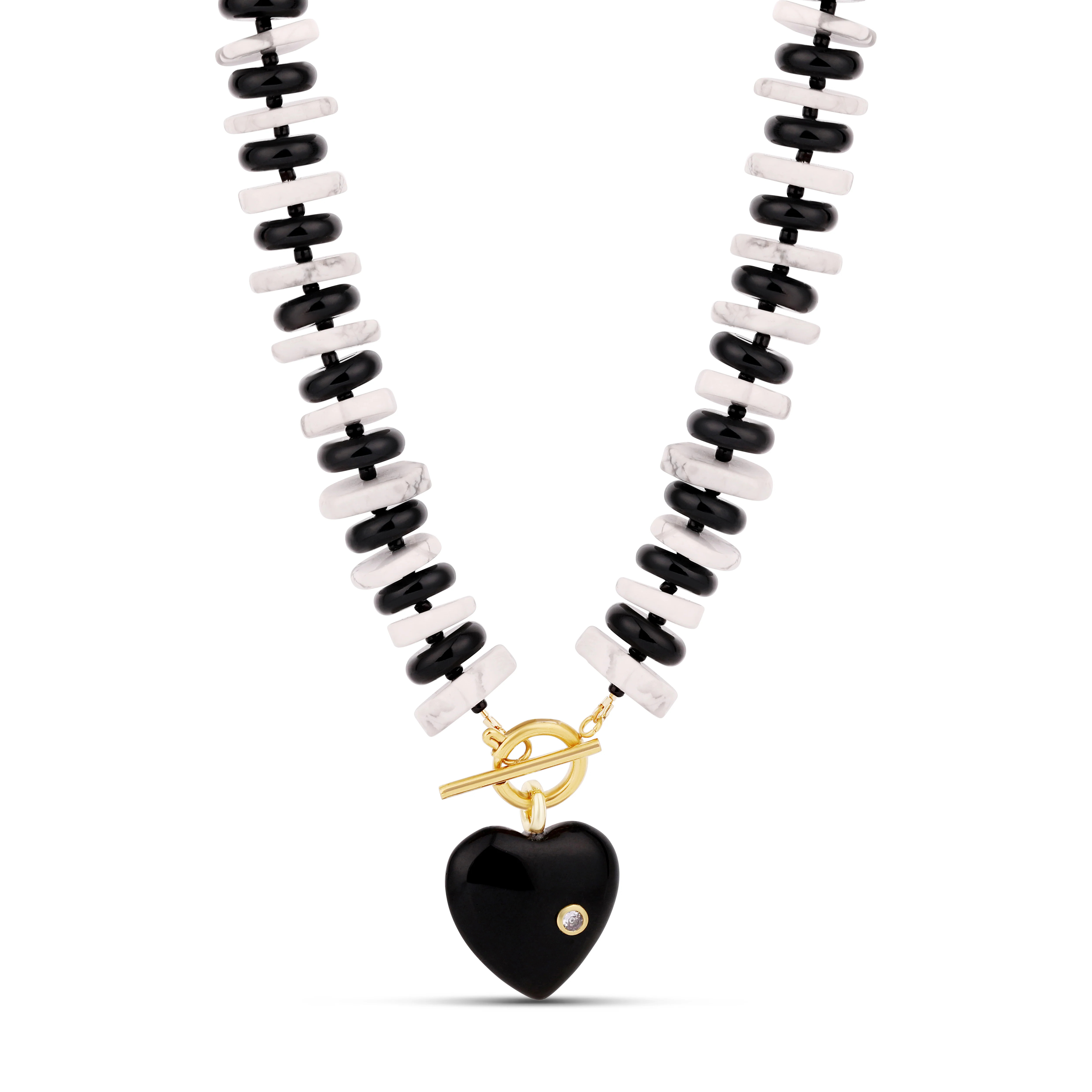 Black and White Heart Necklace | Hannah B. Jewelry