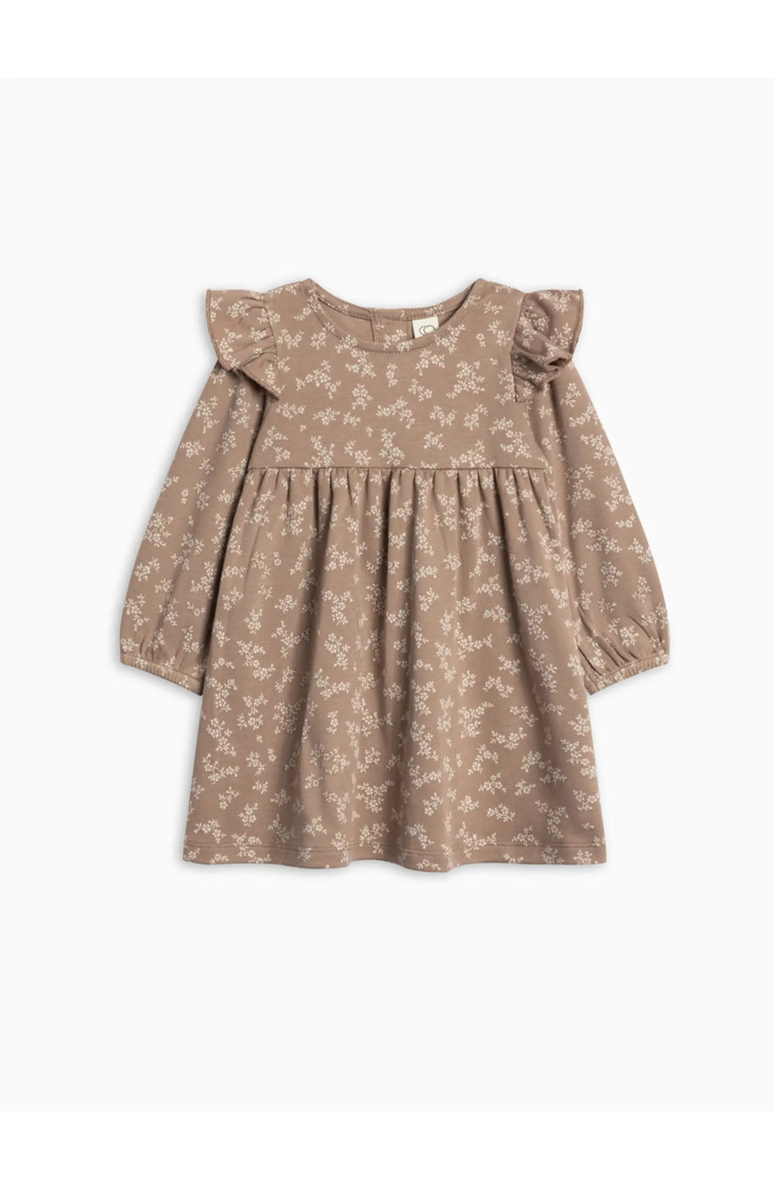 Colored Organics Organic Cotton Mika Armhole Ruffle Long Sleeve Dress | Nordstrom | Nordstrom