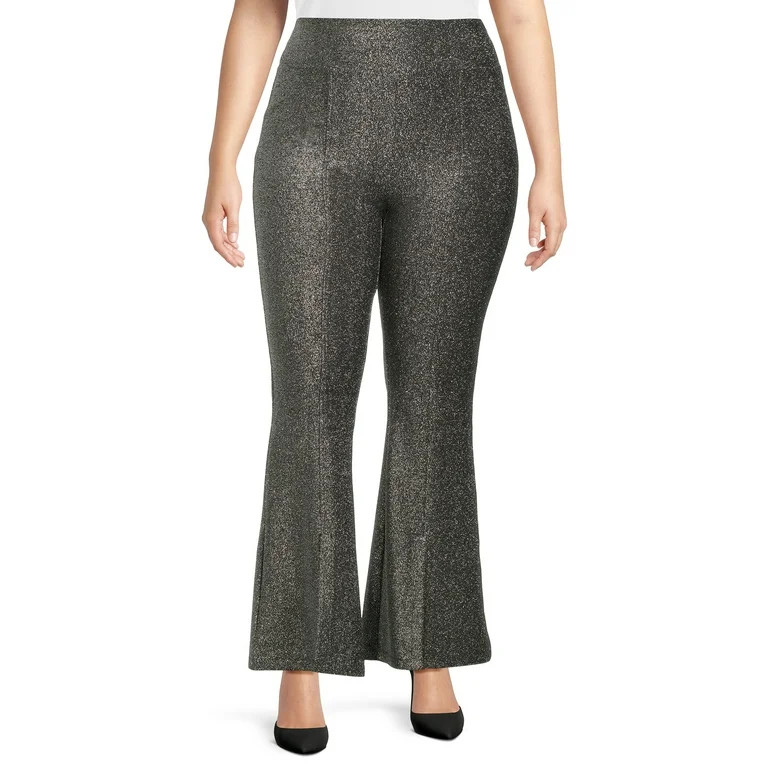 Madden NYC Juniors Plus Size Metallic Pants, 30” Inseam - Walmart.com | Walmart (US)