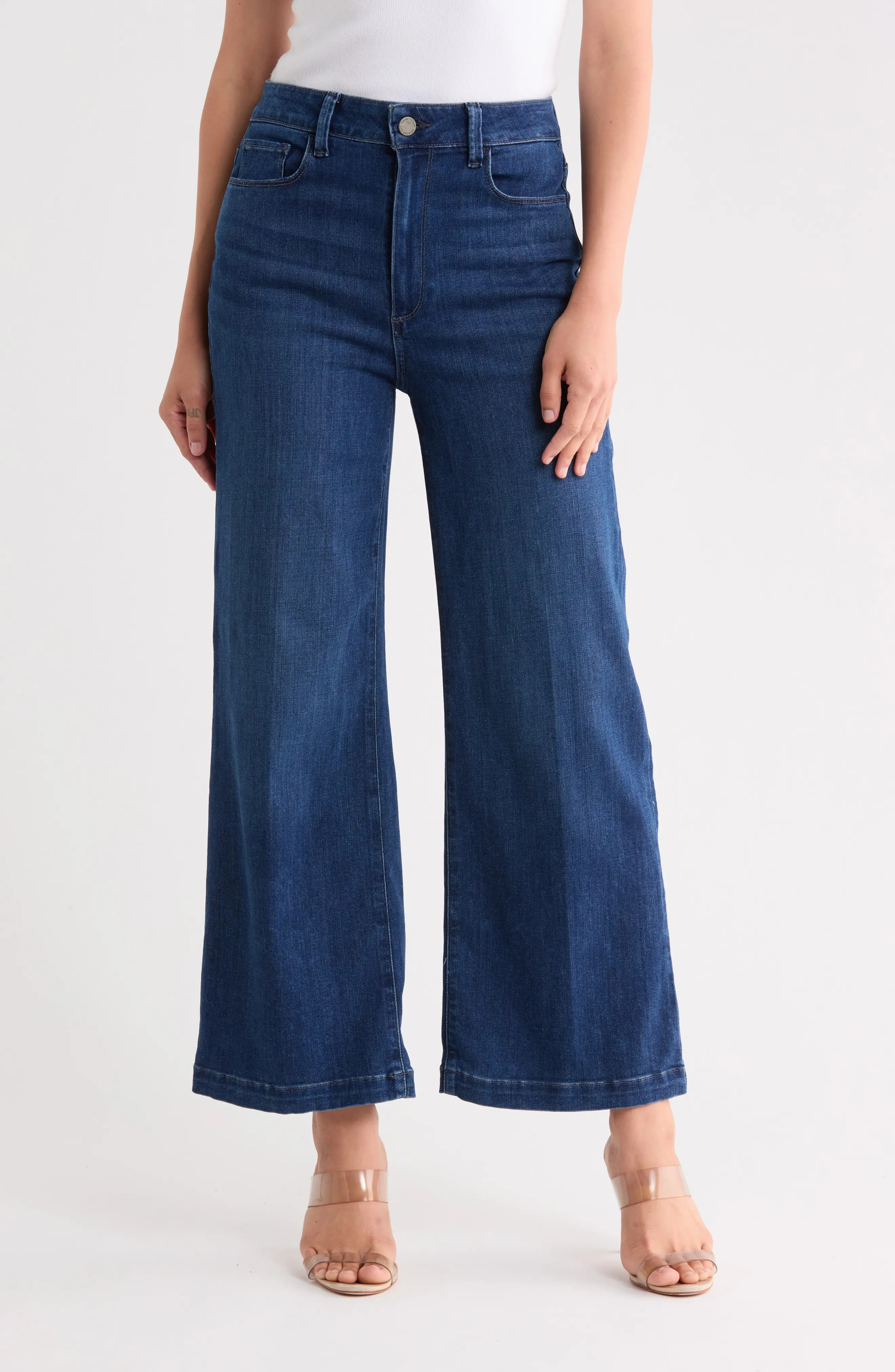 PAIGE Genesee Cropped Wide Leg Jeans (Women) | Nordstromrack | Nordstrom Rack