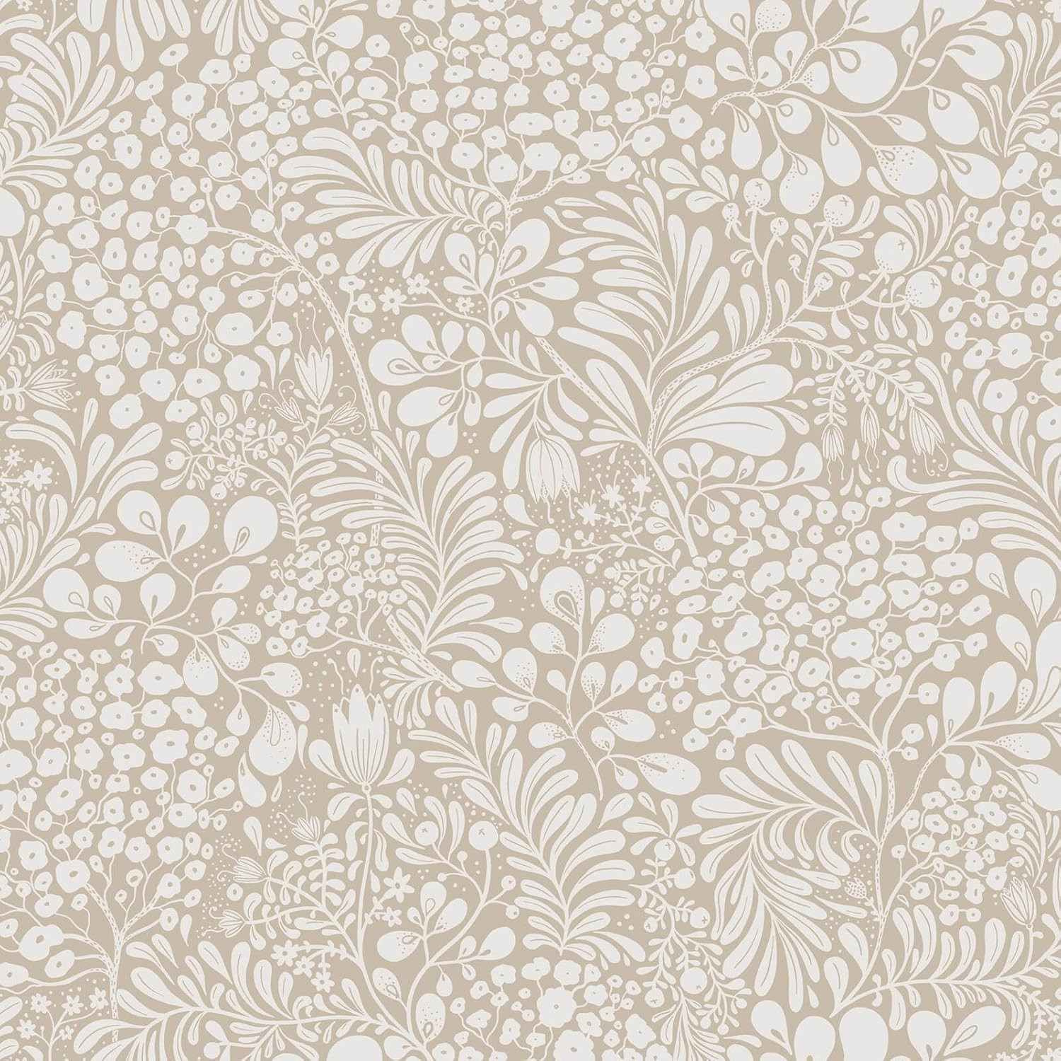 Heroad Peel and Stick Wallpaper Boho Beige Contact Paper Floral Wall Paper Removable Self Adhesiv... | Amazon (US)