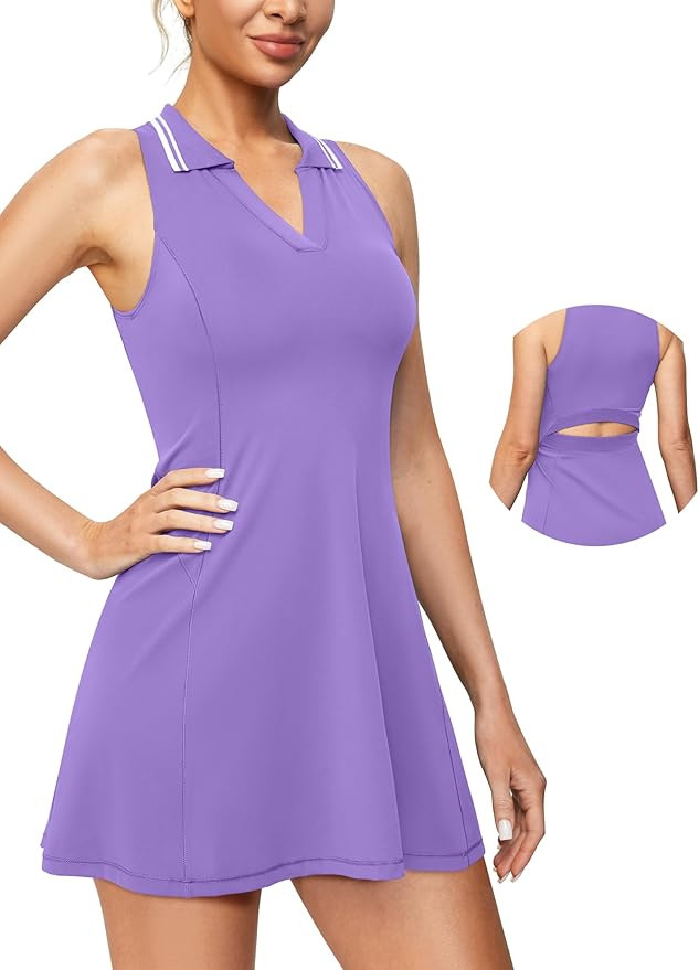 IUGA Tennis Dress for Women Golf Dress with Shorts Underneath Workout Athletic Dresses Built-in B... | Amazon (US)
