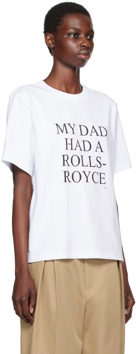 Victoria Beckham - White 'My Dad Has A Rolls Royce' T-Shirt | SSENSE