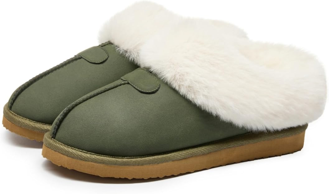 Women’s Fuzzy Platform Slippers Cozy Suede Mini Boots with Plush Fleece Lining Lightweight Anti... | Amazon (US)