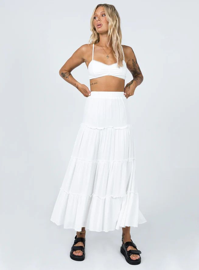 Miriah Maxi Skirt White | Princess Polly US