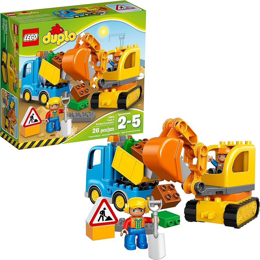 LEGO DUPLO Town Truck & Tracked Excavator 10812 Dump Truck and Excavator Kids Construction Toy wi... | Amazon (US)