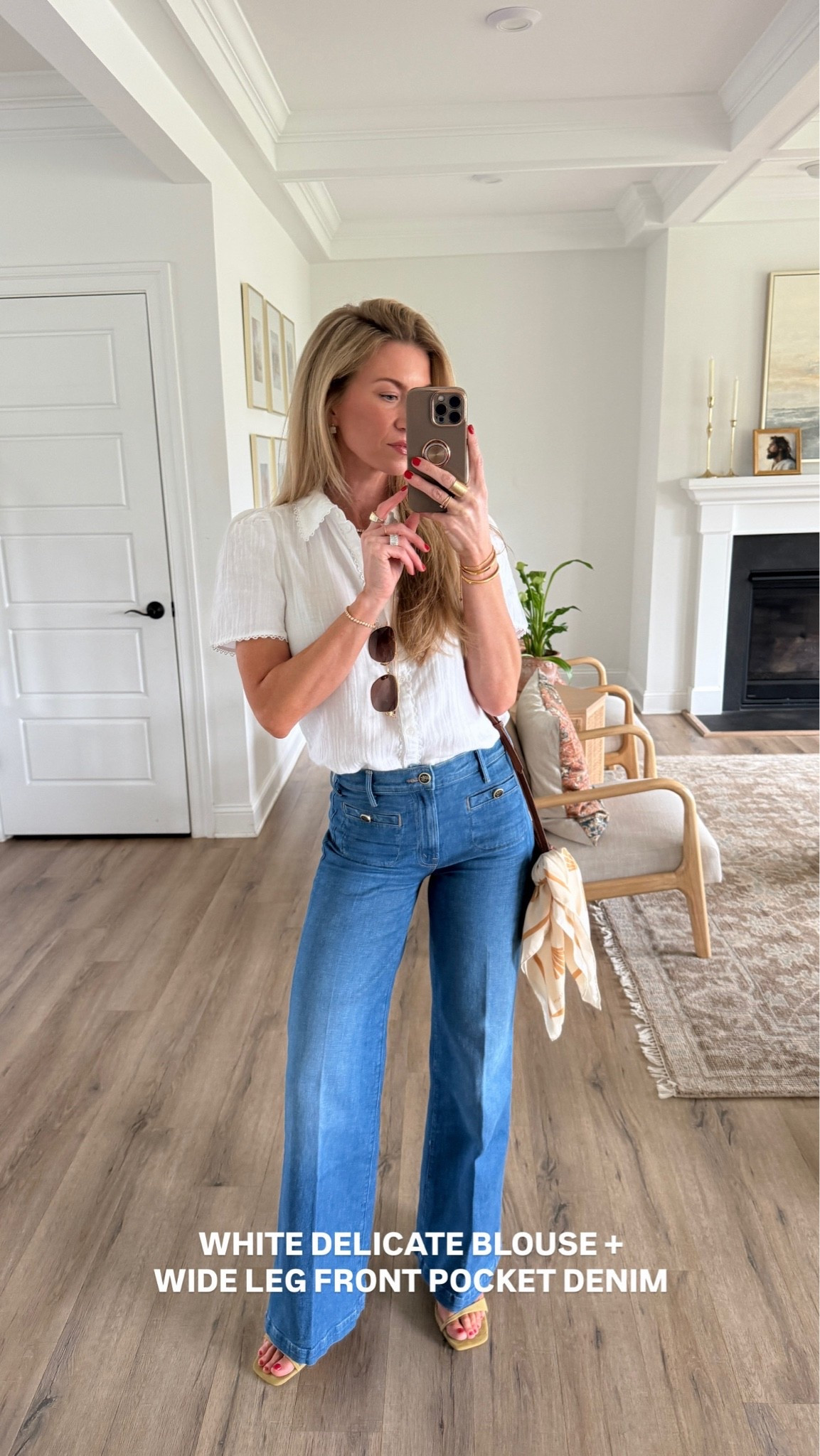 White blouse + denim look! 
Top: runs slightly small, wearing size 2
Denim: run TTS, wearing size 25

#LTKgrwm #LTKootd #LTKSeasonal