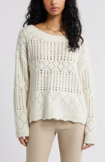 Open Stitch Oversize Sweater | Nordstrom