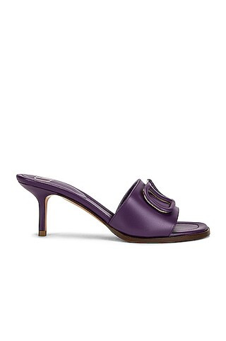 Valentino Garavani Vlogo Signaure Slides in Violet | FWRD | FWRD 