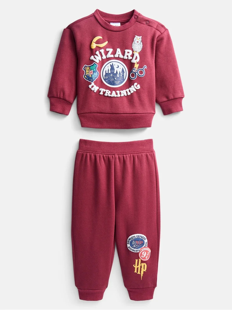 Harry Potter Baby Boys Fleece Sweatshirt and Pants Set, 2 Piece, Sizes 0/3M-24M | Walmart (US)