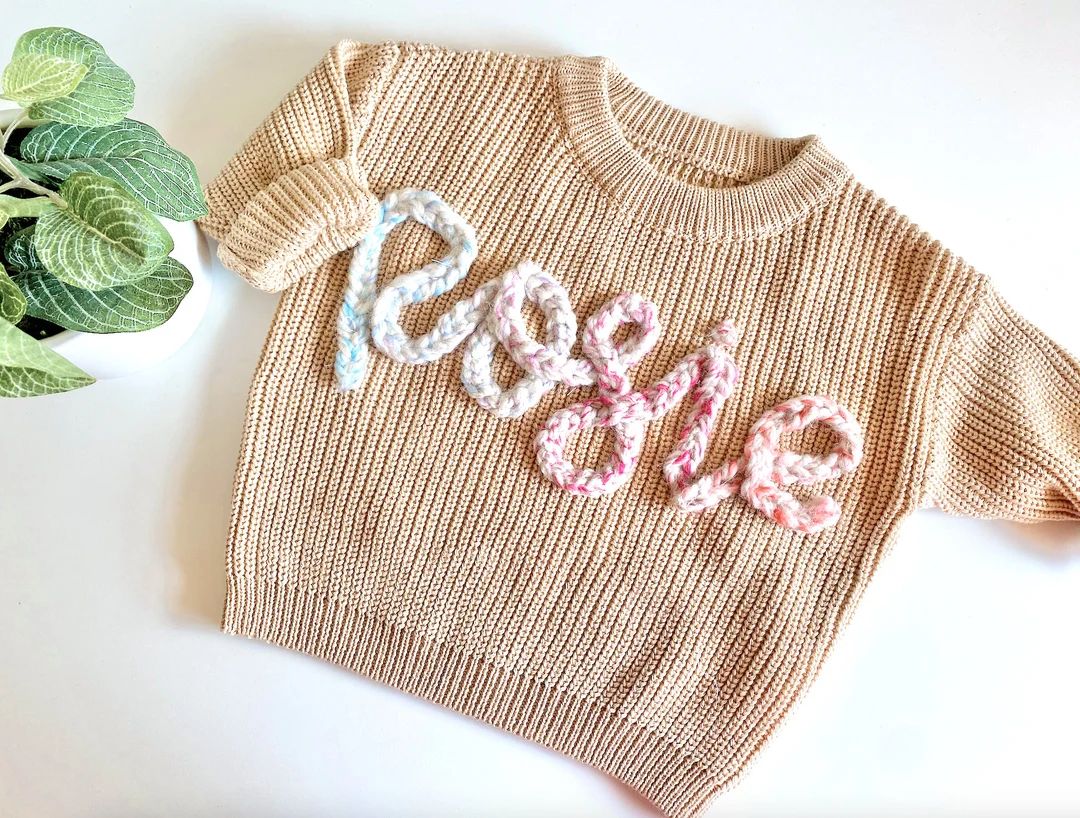 Custom Embroidered Baby Sweater Toddler Sweater Embroidered - Etsy | Etsy (US)