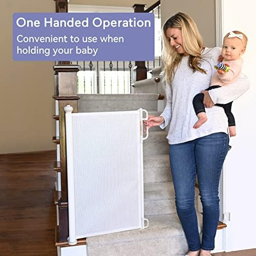 Retractable Baby Gate, Momcozy Extra Wide Mesh Baby Gates for Stairs, 33" Tall, Extends to 71" Wi... | Amazon (US)