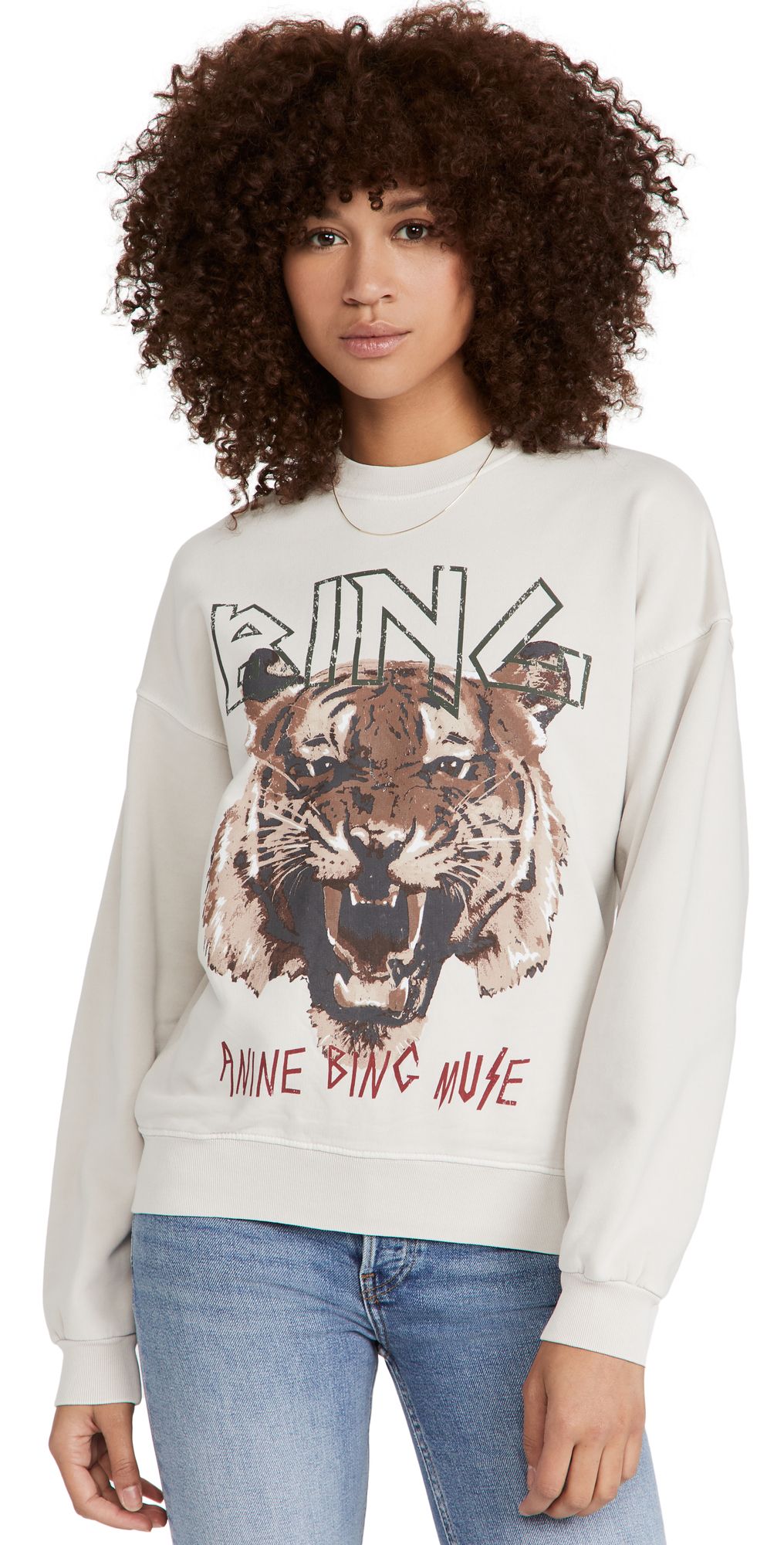 ANINE BING Tiger Sweatshirt - Stone | Shopbop
