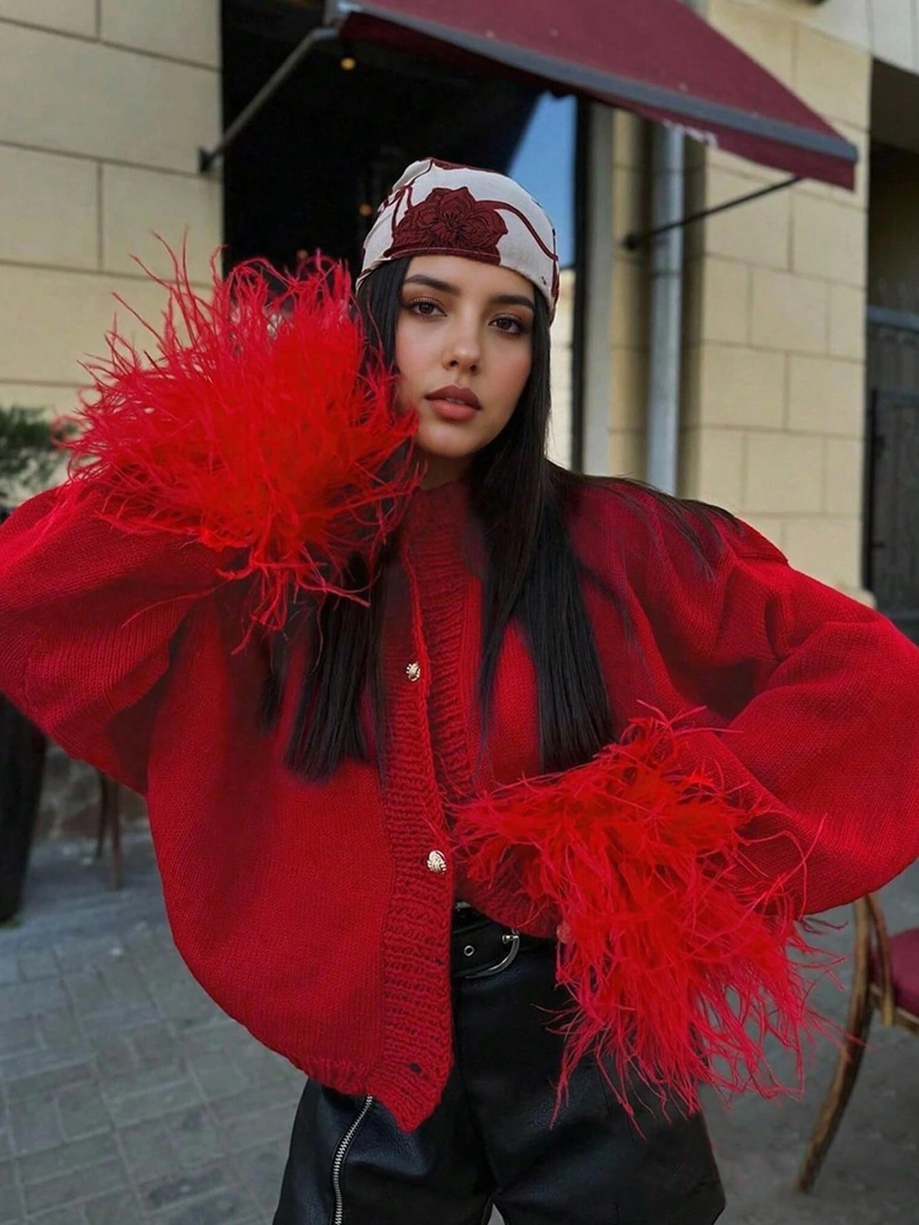 Christmas, New Year, Festive Women's Fashion Casual Red Front Furry Cuffs Holiday Red Valentine's... | SHEIN