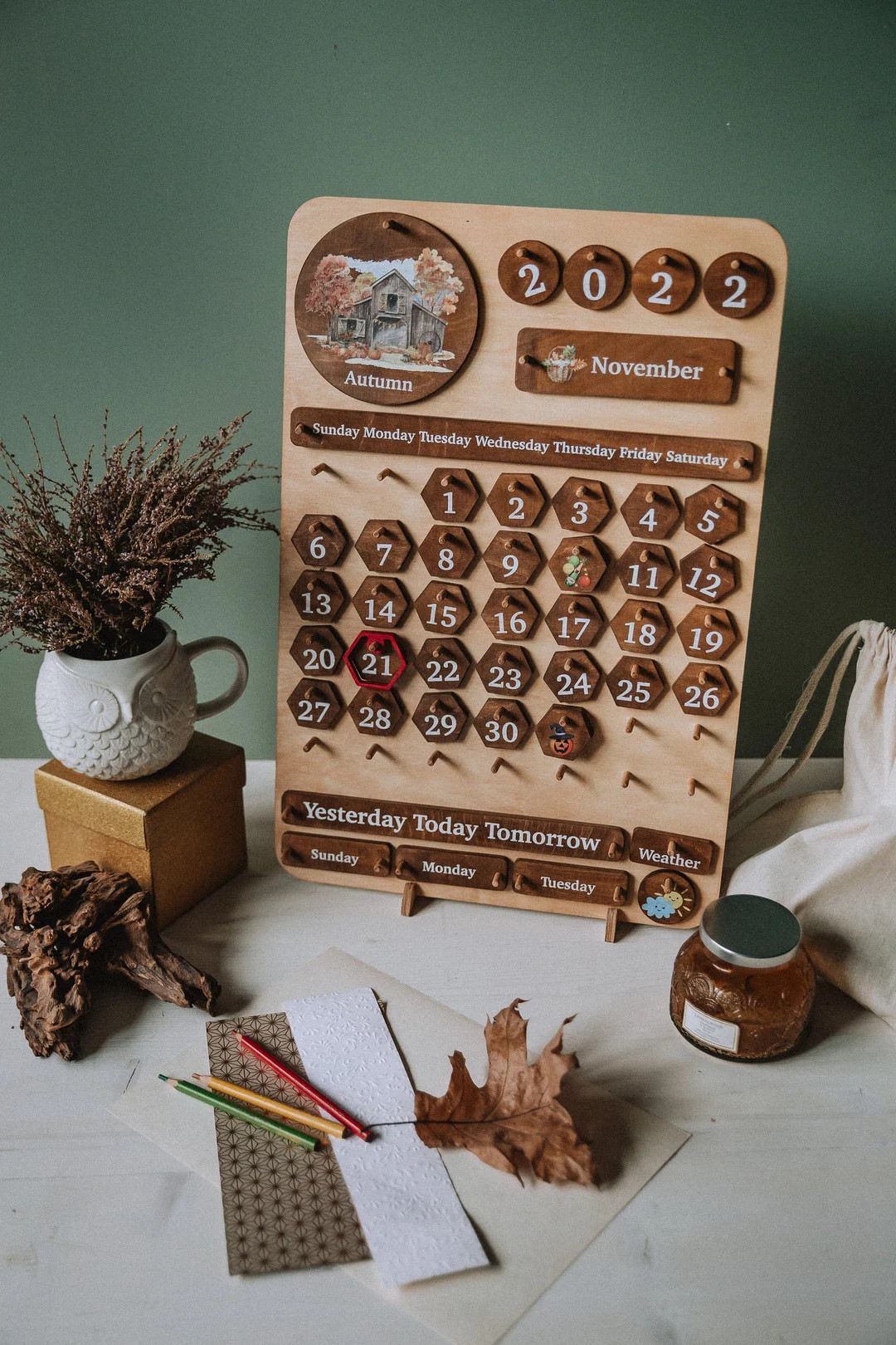 Wooden Perpetual Calendar for Kids,montessori Classroom, Homeschool Learning, Educational Toys ,t... | Etsy (US)