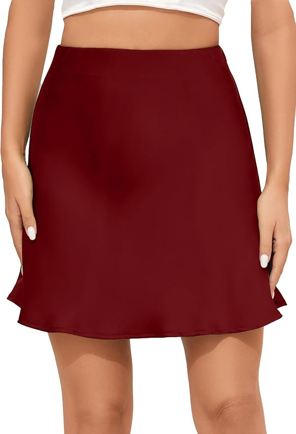Mist Azur Silky Satin Mini Skirt, Leopard Print | Amazon (US)