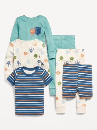 Unisex 6-Piece Snug-Fit Printed Pajama Set for Toddler &amp; Baby | Old Navy (US)