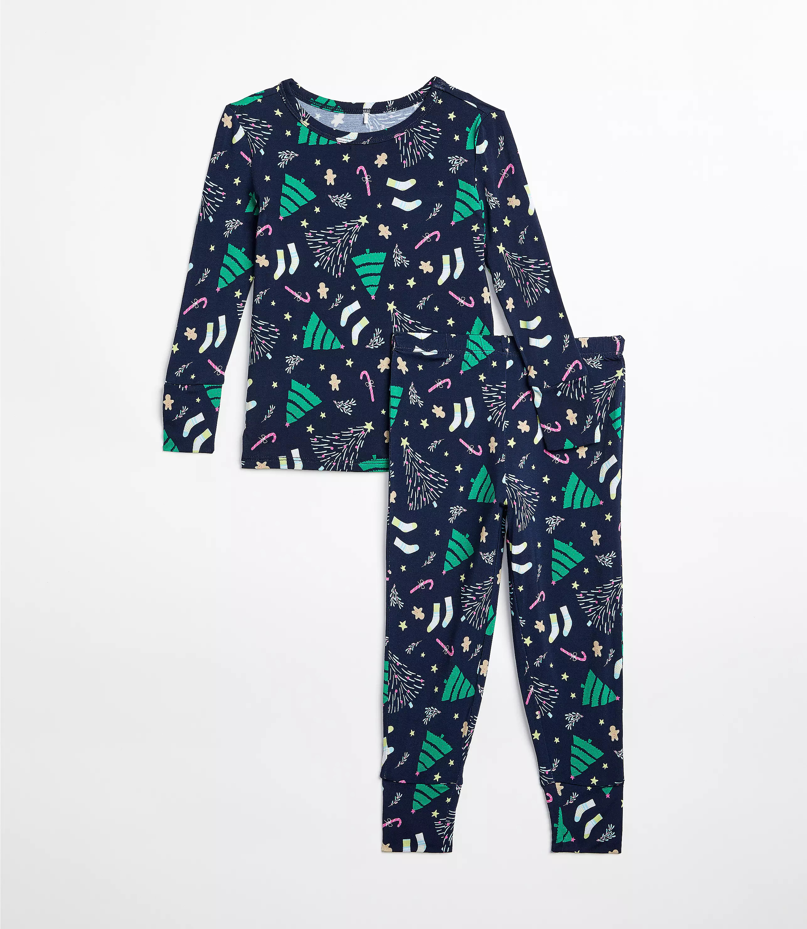 Posh Peanut Holiday Tree Long Sleeve Basic Pajama Set | LOFT