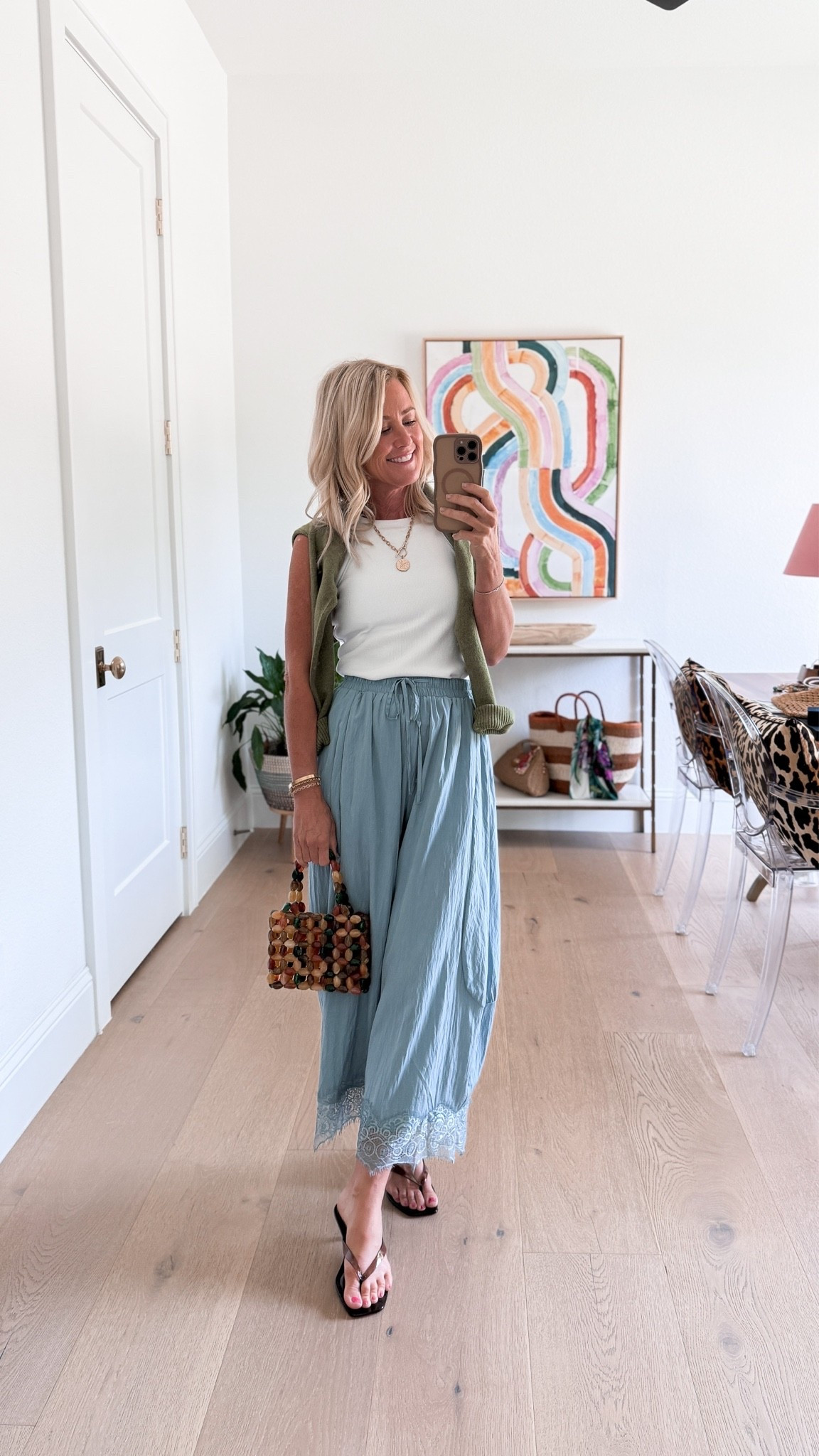 How fun are these pants?! Love this cutie fit.
Tank: small
Sweater: small
Pants: xs

#LTKOver40 #LTKSeasonal #LTKootd