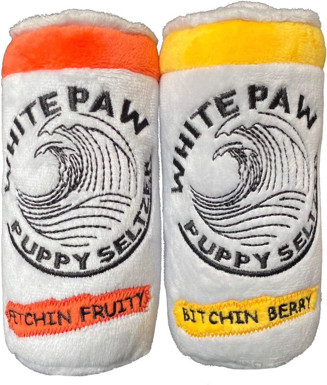 Two Pack Plush Squeaky Dog Toys Funny Drink Parody Squeaker | Amazon (US)