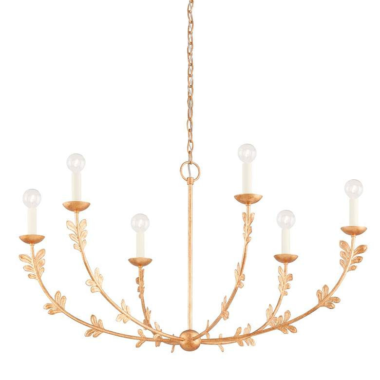 Florian 40" Wide Gold Leaf 6-Light Chandelier - #782P2 | Lamps Plus | Lamps Plus
