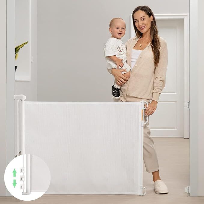 Retractable Baby Gate, Momcozy Mesh Baby Gate or Mesh Dog Gate, 33" Tall,Extends up to 55" Wide, ... | Amazon (US)