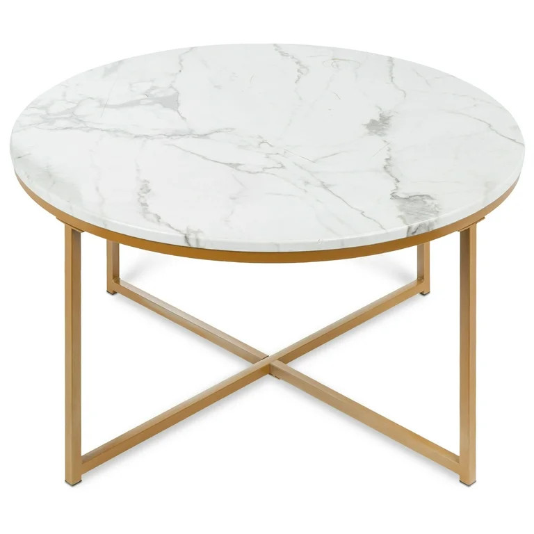 Best Choice Products 36in Faux Marble Modern Living Room Round Accent Side Coffee Table w/Metal F... | Walmart (US)