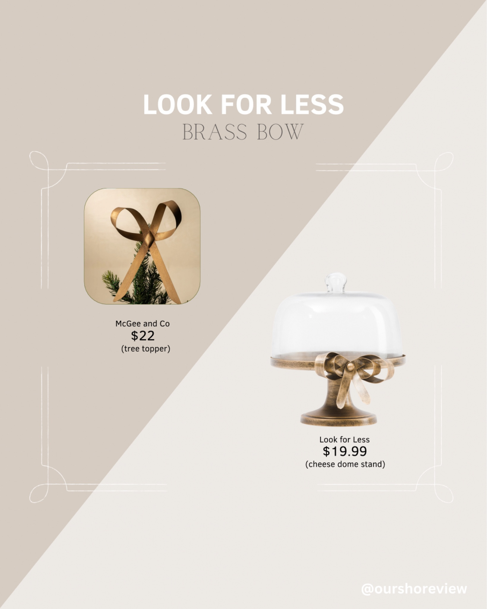 Looking for the perfect holiday decor? The stunning brass bow tree topper from McGee & Co. sold out immediately, but I’ve found a fantastic look for less alternative! This cheese dome stand features that adorable brass bow detail, capturing the same beautiful look. Bows and brass are super trendy this holiday season, so if you’re like me and missed out on the McGee & Co. brass bow tree topper, this is a way to get the look for slightly less. Don’t miss out on adding this stylish touch to your holiday decor!

#LTKHome #LTKHoliday #LTKFindsUnder50