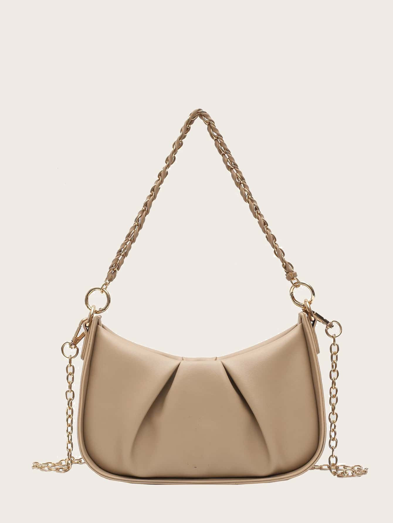 Baguettetasche mit Rüsche und Kette | SHEIN