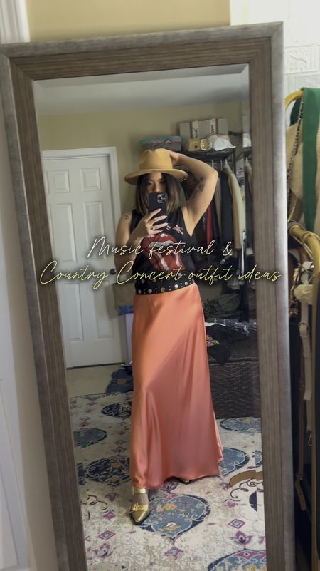 It’s Music Festival and Country Concert season.
I adore slip dress and maxi skirt! I wear it with a Rolling Stone sleeveless T-shirt over and added a wide accent belt to complete the look. Pointy toe heels or any boots would work with this fit! 

#LTKVideo #LTKstyletip #LTKFestival