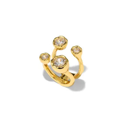 Alexis Bittar Asterales 14k Gold Plated Cubic Zirconia Open Ring in Stones at Nordstrom, Size 7 | Nordstrom