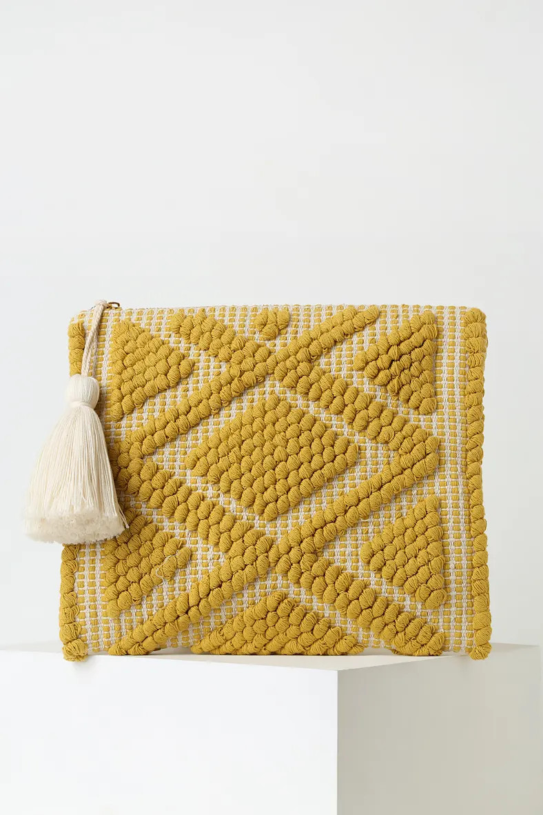 Sunset Sail Yellow Woven Clutch | Lulus (US)