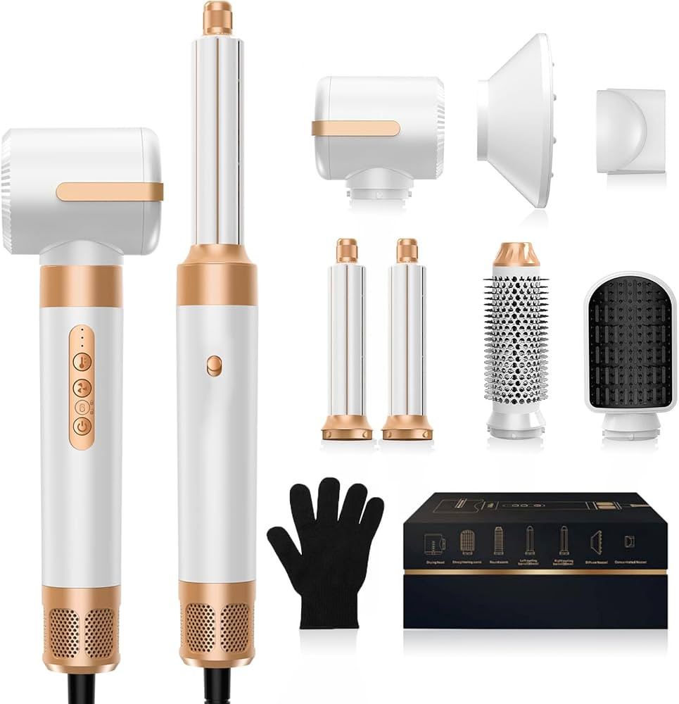 Hair Dryer Brush,Blow Dryer Brush with Attachments,110000 RPM Curly Twist 7 in One Air Style, Pro... | Amazon (US)