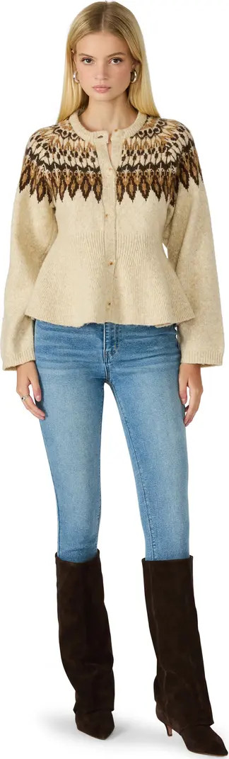 Steve Madden Kyndra Fair Isle Peplum Cardigan | Nordstrom | Nordstrom