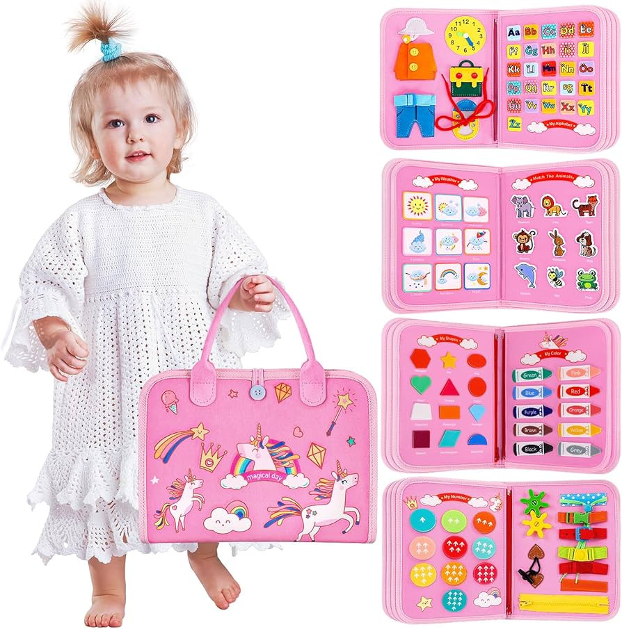 SUPER JOY Toddler Busy Board Montessori Toys for 1 2 3 4 Year Old Girl, 8 in 1 Preschool Learning... | Amazon (CA)