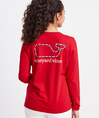 Long-Sleeve Candy Cane Pocket Tee | vineyard vines