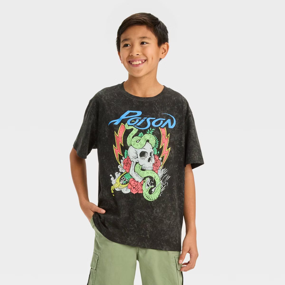 Boys' Short Sleeve Poison Graphic T-Shirt - art class™ Black | Target