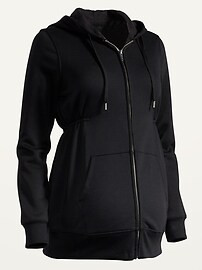 Maternity French Terry Cinched-Waist Zip Hoodie | Old Navy (US)
