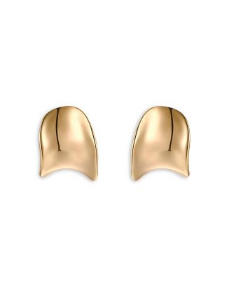 Curved Stud Earrings in 18K Gold Plated or Rhodium Plated | Bloomingdale's (US)