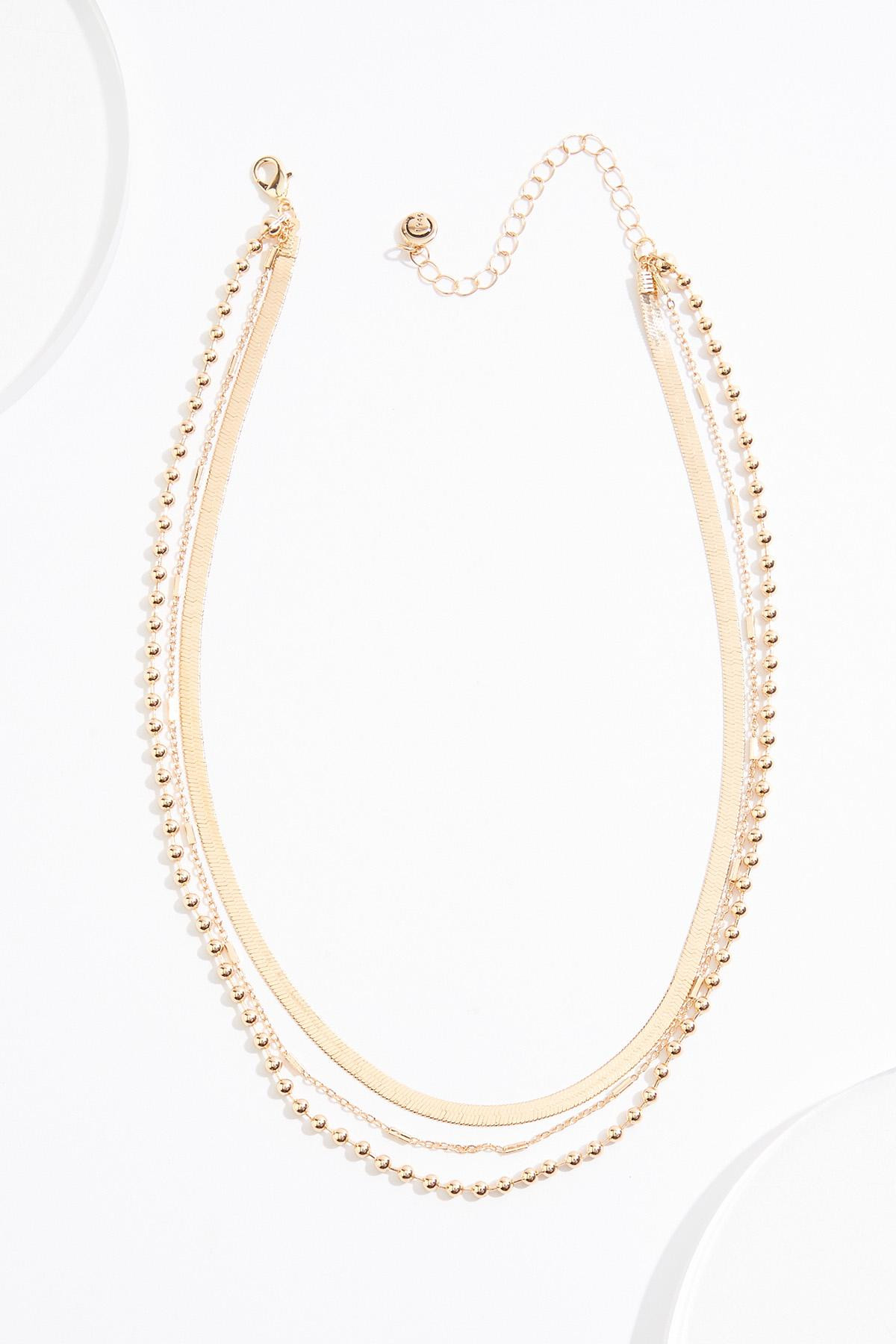 Gold Snake Chain Layered Necklace | Cato Fashions