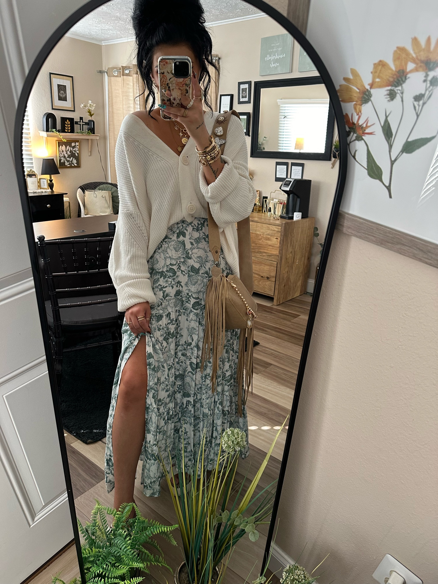 Todays look!
Skirt was on clearance at AltardState- I only paid $20 so check in store!  
I’m in a small. Linked some similar options as well!
Jewelry not linked is my shop- Bohemia 
Bag strap accessories I made 

#LTKFindsUnder50 #LTKFindsUnder100 #LTKStyleTip