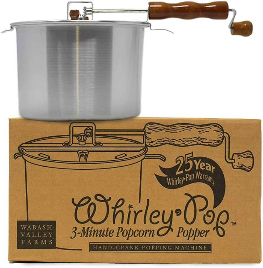 Original Whirley-Pop Popcorn Popper - Metal Gear - Silver - With Good Time Guide | Amazon (US)