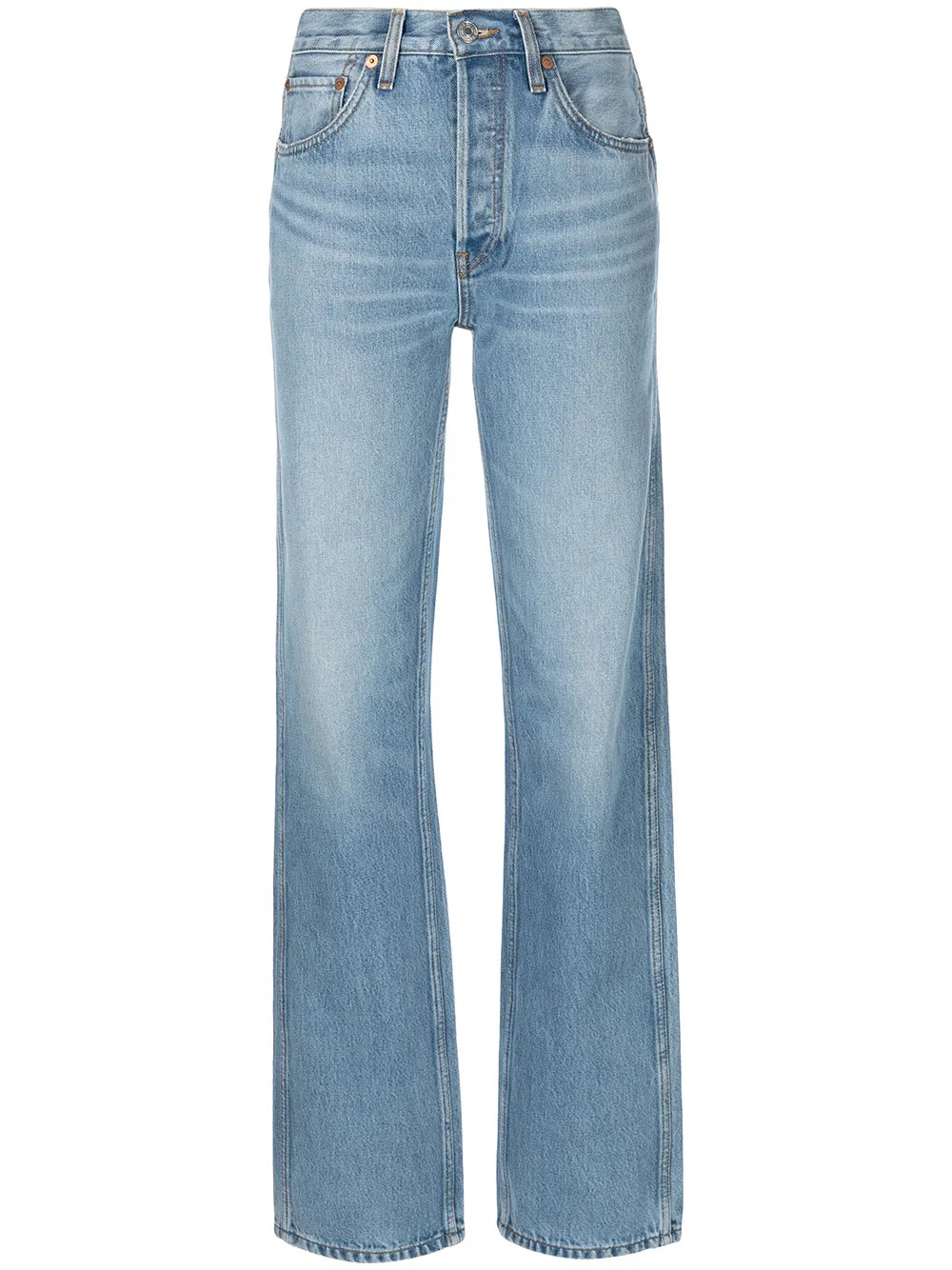 RE/DONE high-rise Organic Cotton Jeans - Farfetch | Farfetch Global