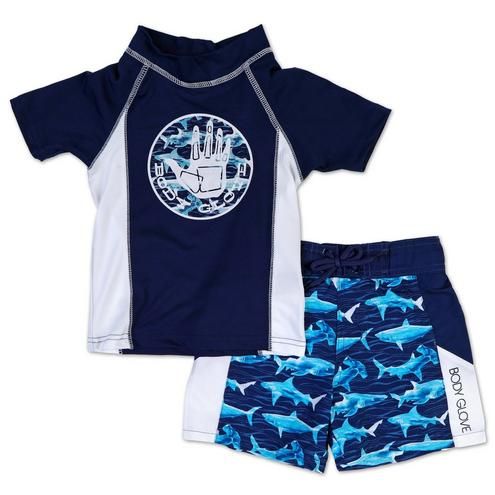 Little Boys 2 Pc Swim Shorts Set - Blue-Blue-3388104865340   | Burkes Outlet | bealls