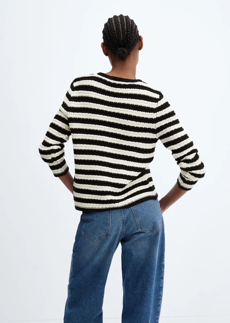 striped cardigan with jewel buttons -  Women | Mango USA | MANGO (US)